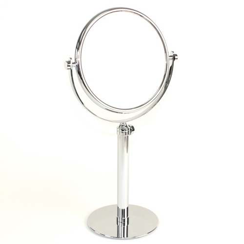 Makeup Mirror, Windisch 99231, Tall Pedestal Double Face Brass 3x, 5x, 5xop, or 7x Magnifying Mirror 99231